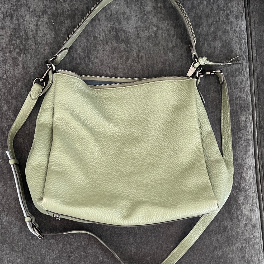 Coach Light Green Leather Shoulder Bag